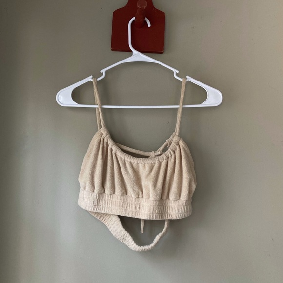Charlie Holiday Shirley Terry Cloth Strappy Open Back Tie Crop Top 6 - Picture 5 of 10